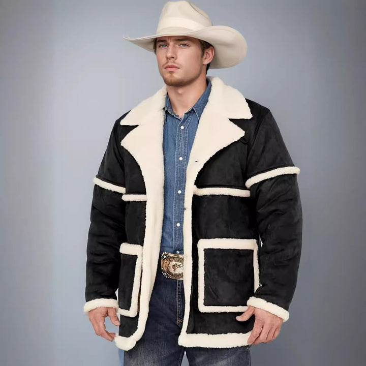 Elegant outdoor jacket for men with luxurious lamb leather lining Lune London