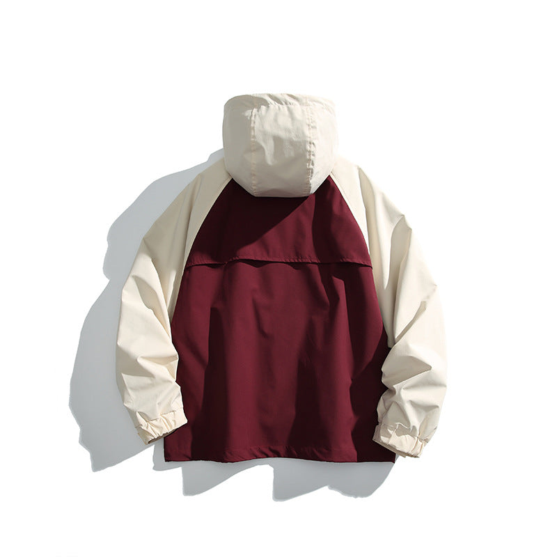 Unisex Lightweight two-tone wind and rain jacket with hood, water-repellent shell and adjustable hem Amarae