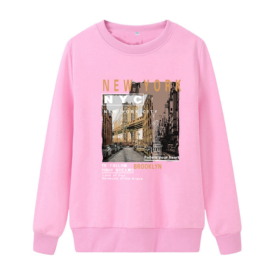Ladies comfortable sweatshirt with NYC motif Chic & Stil