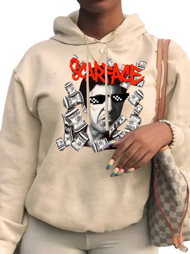 Hooded sweatshirt for ladies with creative graphic print Amarae
