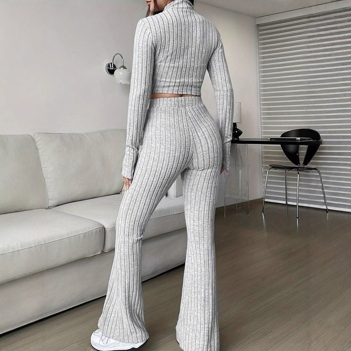 Ensemble de tricot décontracté pour femmes avec fermeture éclair Chic & Stil