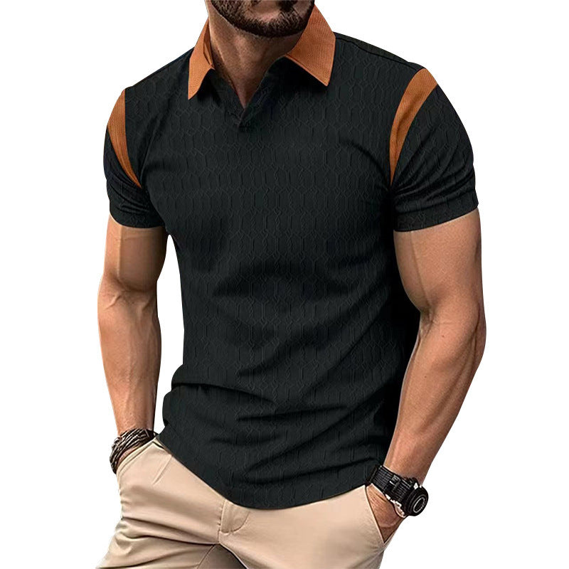 Polo shirt for men with stylish contrast details and a breathable structured design Lune London