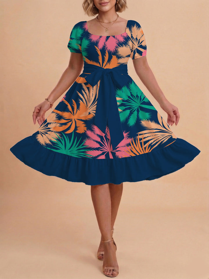 Women's dress with tailored fit and playful floral pattern Lune London