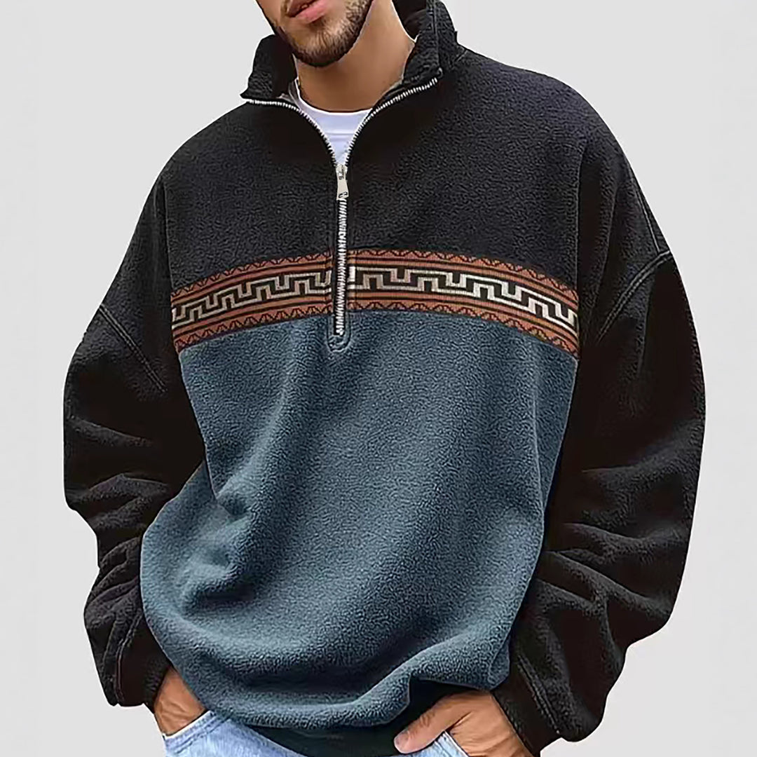 Men Fleece Sweater with Chic Fashion High Neck and Style