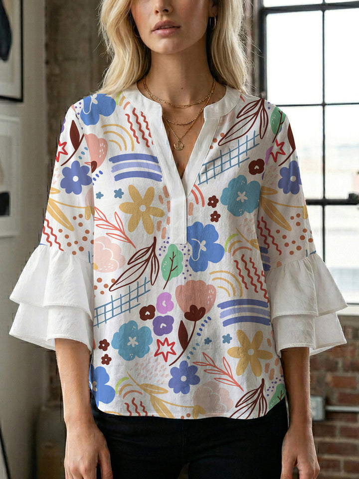 Women's artistic top with ruffled sleeves Lune London