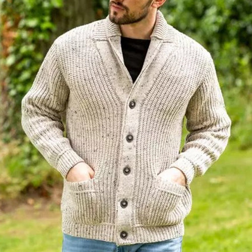 Men's knitted jacket with modern cut and practical pockets Amarae