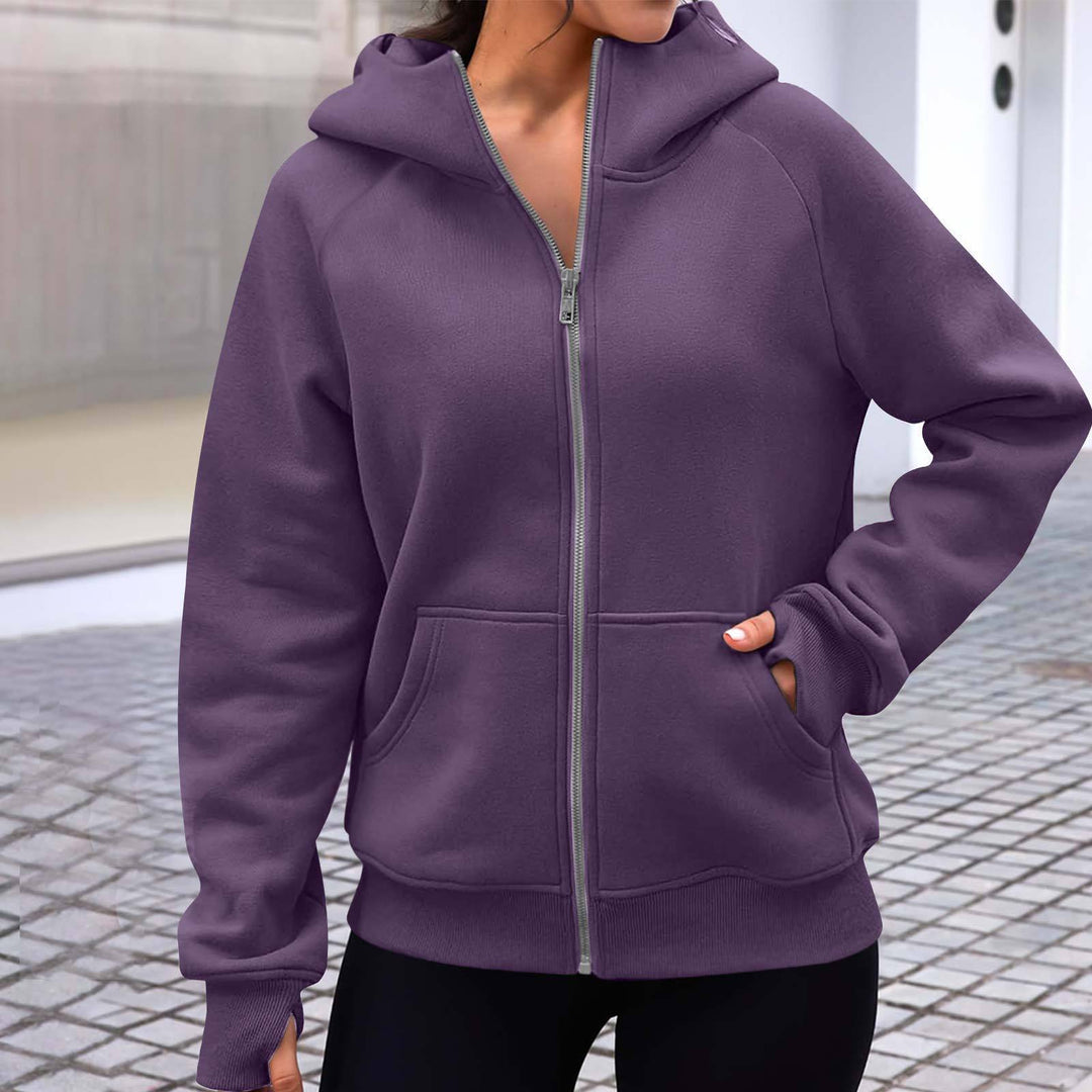Ladies comfortable and stylish zip hooded sweatshirt Lune London