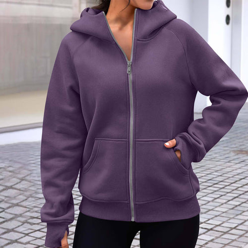 Ladies comfortable and stylish zip hooded sweatshirt Amarae
