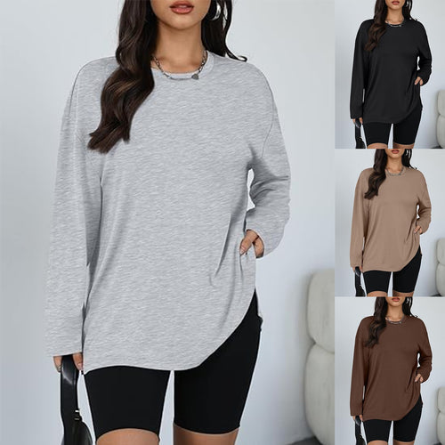 T-shirt à manches longues pour femmes avec fentes latérales Chic & Stil