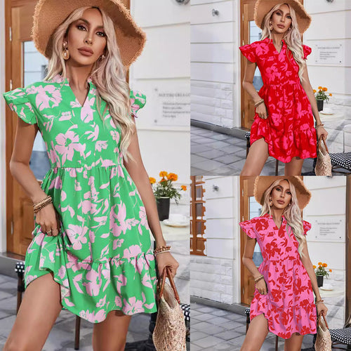 Ladies Dream Collar Floral Mini Dress Amarae
