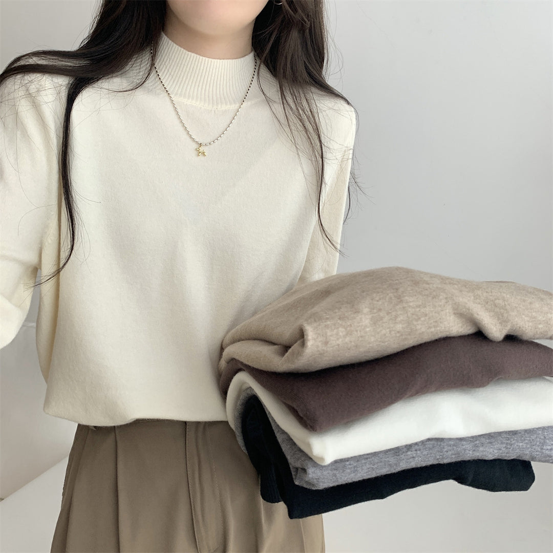 Femme Pull Élégant Col Roulé en matériau tricoté de haute qualité Chic & Stil