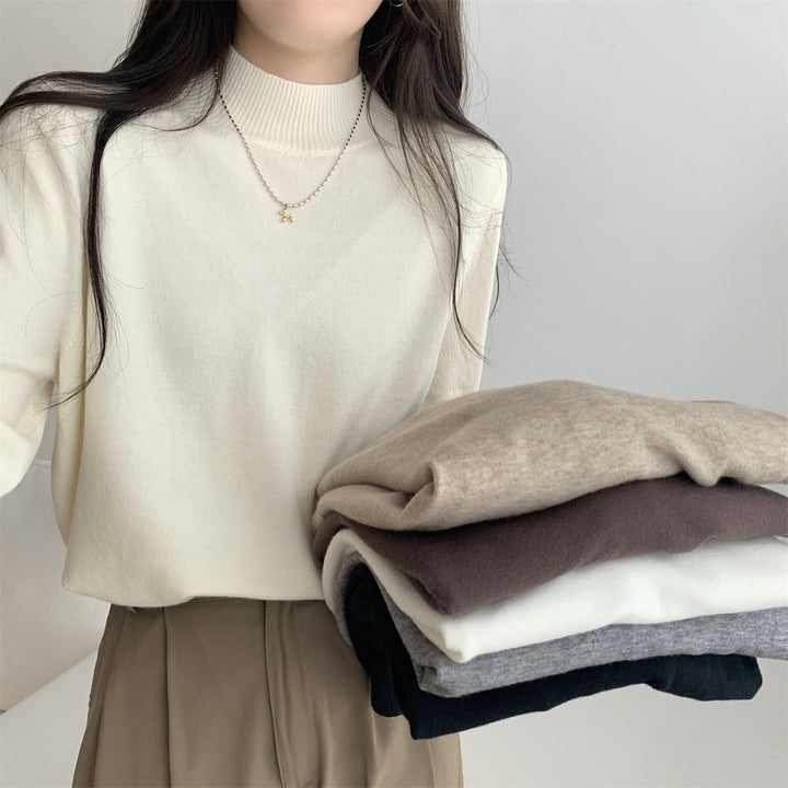 Femme Pull Élégant Col Roulé en matériau tricoté de haute qualité Chic & Stil