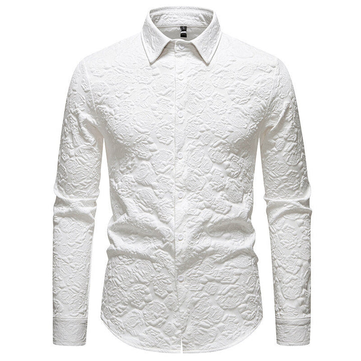 Men's Long Sleeve Shirt with Textured Design Amarae