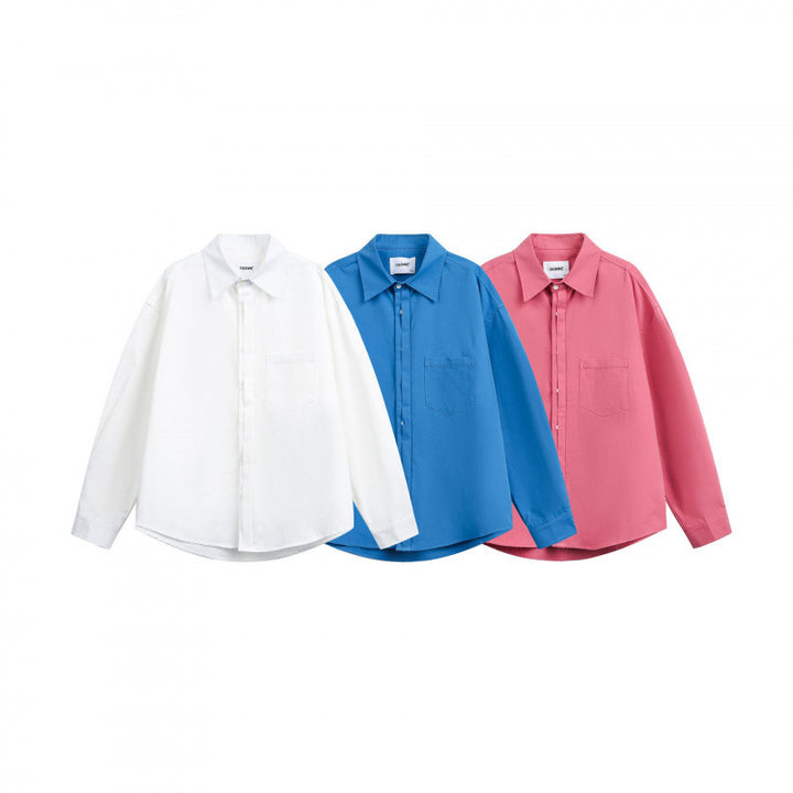 Unisex Oversized Shirt with concealed button placket and chest pocket Amarae