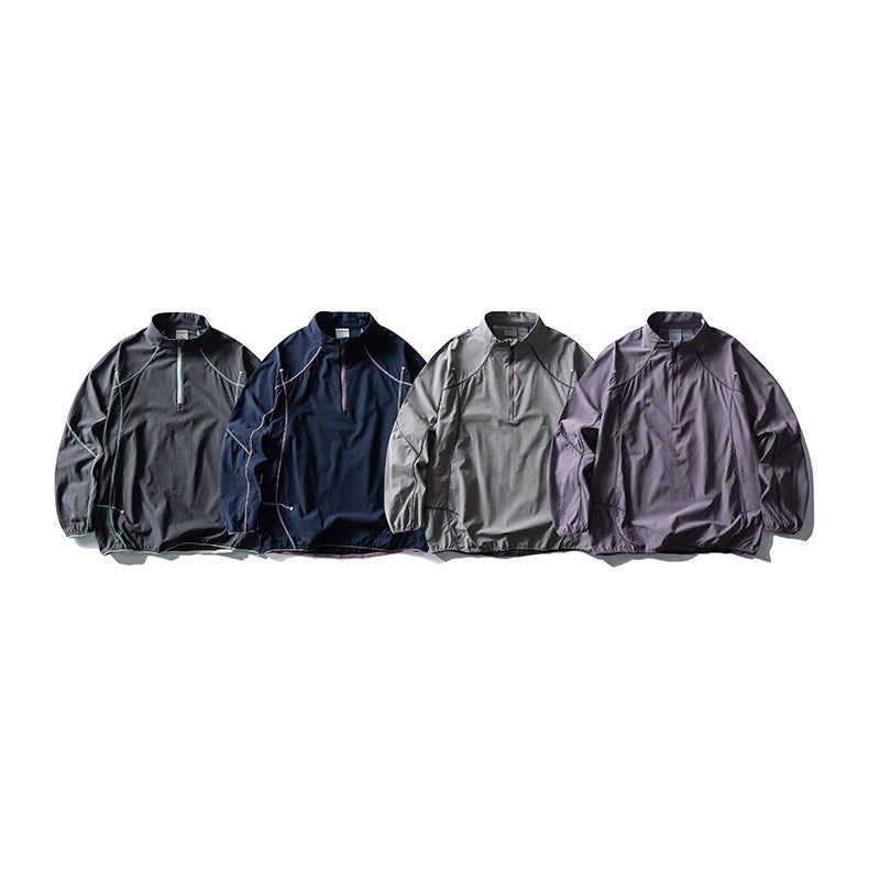 Unisex Lightweight Tech Half-Zip Pullover with Raglan Sleeves Amarae