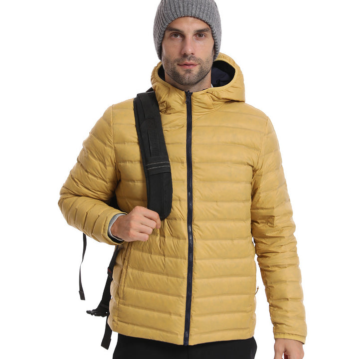 Men's ultra-light padded hooded jacket with compact packing size and wind-resistant surface Amarae