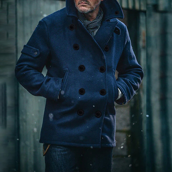 Timeless wool coat for men with double buttons Lune London