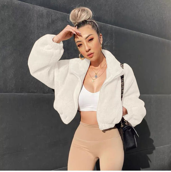 Ladies comfortable fleece jacket with oversized cut Amarae