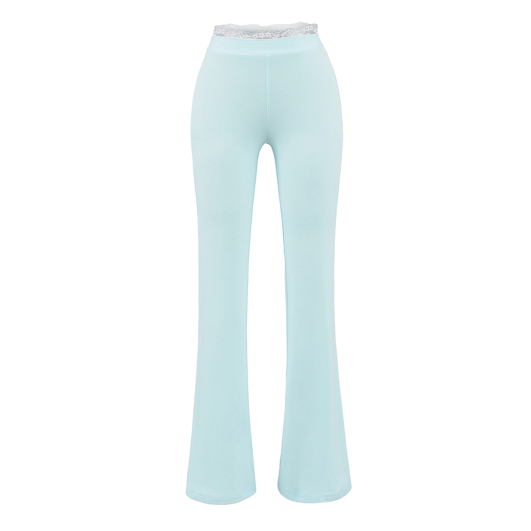 High-waisted stretch jeans for women with lace decoration Lune London