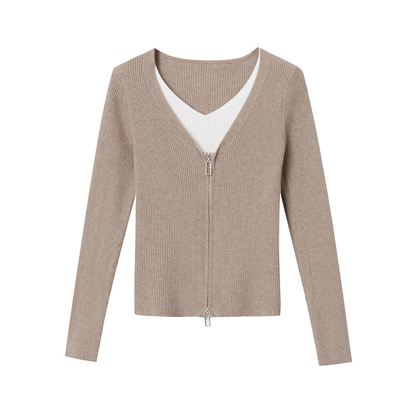 Women's cardigan with contrasting zipper Chic & Stil