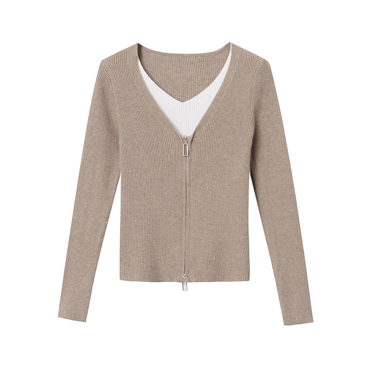 Women's cardigan with contrasting zipper Chic & Stil