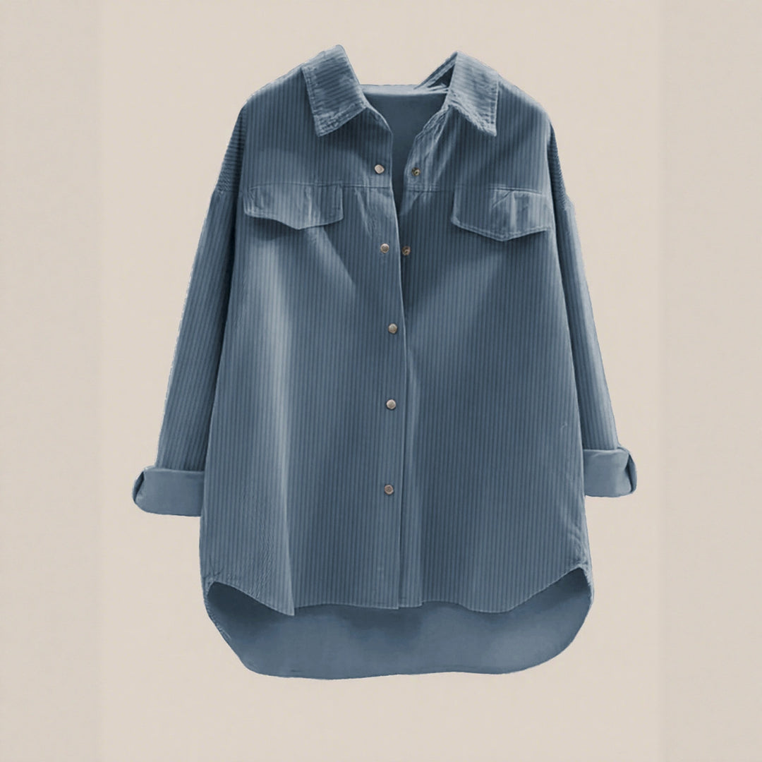 Oversized casual shirt for women with wide stripes Lune London