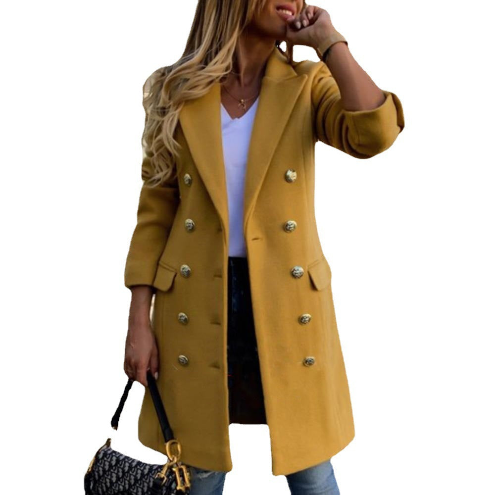 Double or single-breasted wool coat for women Amarae