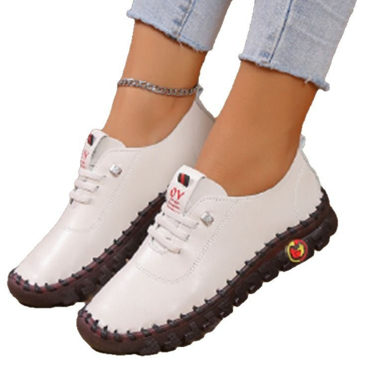 Women's lightweight, soft slip-on with hand-stitched rubber sole and elastic lacing Amarae