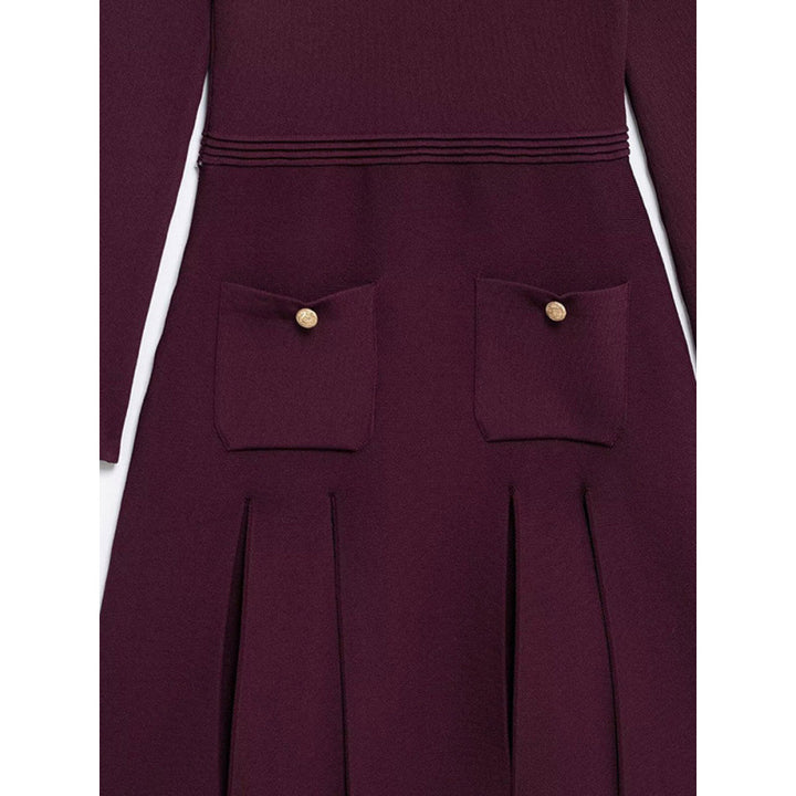 Knitted dress for women with pockets and button details Lune London