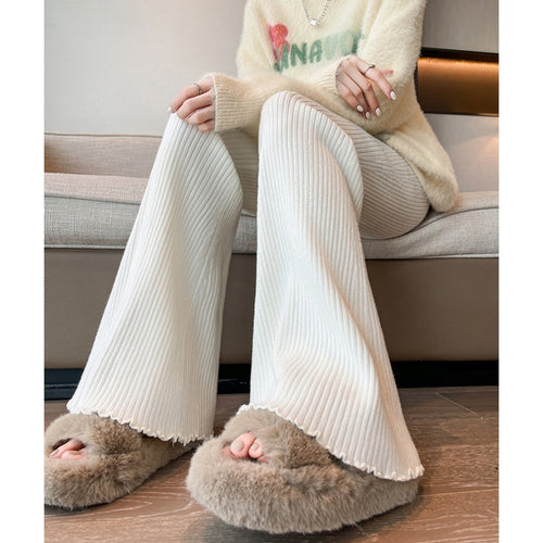 Pantalons tricotés confortables pour femme, à coupe large avec taille élastique Chic & Stil