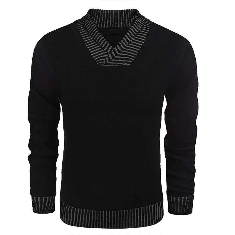 Elegant knitted sweater for men with modern shawl collar and structured top Lune London