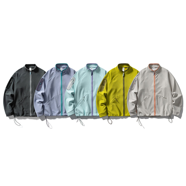 Unisex Structured Fleece Jacket with Zipper, Arm Pocket and Drawstring Amarae