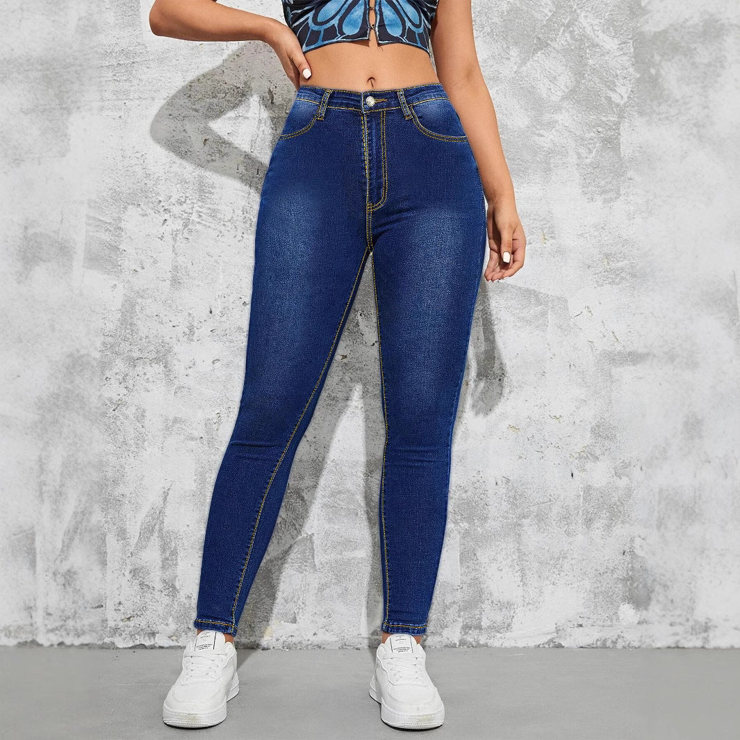 Women's High-Waisted Stretch Skinny Jeggings in Realistic Jeans Look with Figure-Flattering Waistband Amarae