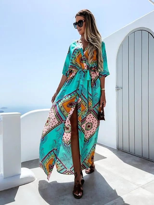 Maxi dress for women with colorful pattern Lune London