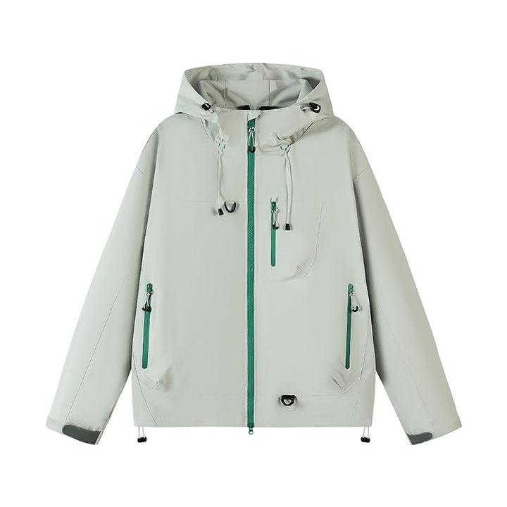 Functional jacket for men with adjustable hood and practical zippered pockets Lune London