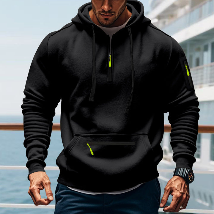 Men's sporty hoodie with practical zip pockets Lune London