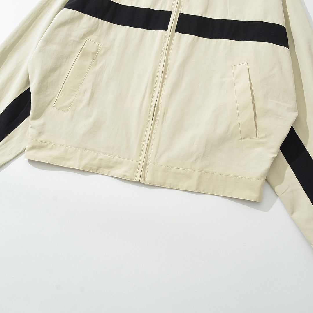 Women's Oversize Track Jacket with Stand-Up Collar, Full-Zip and Contrast Stripes Amarae