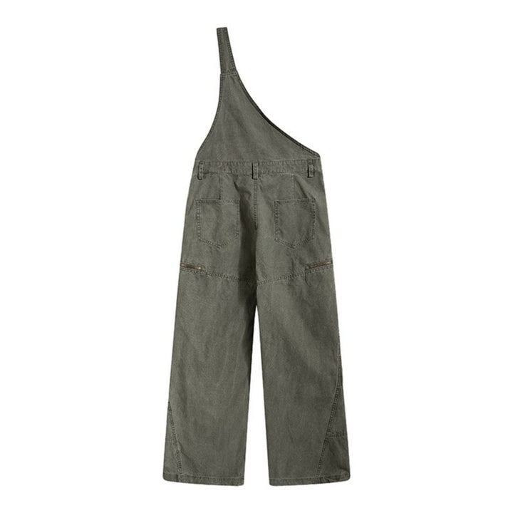 Women's Wide Dungarees with Asymmetric Strap and Multi-Pockets Amarae