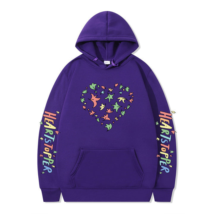 Women's hoodie with creative heart and leaf design Lune London