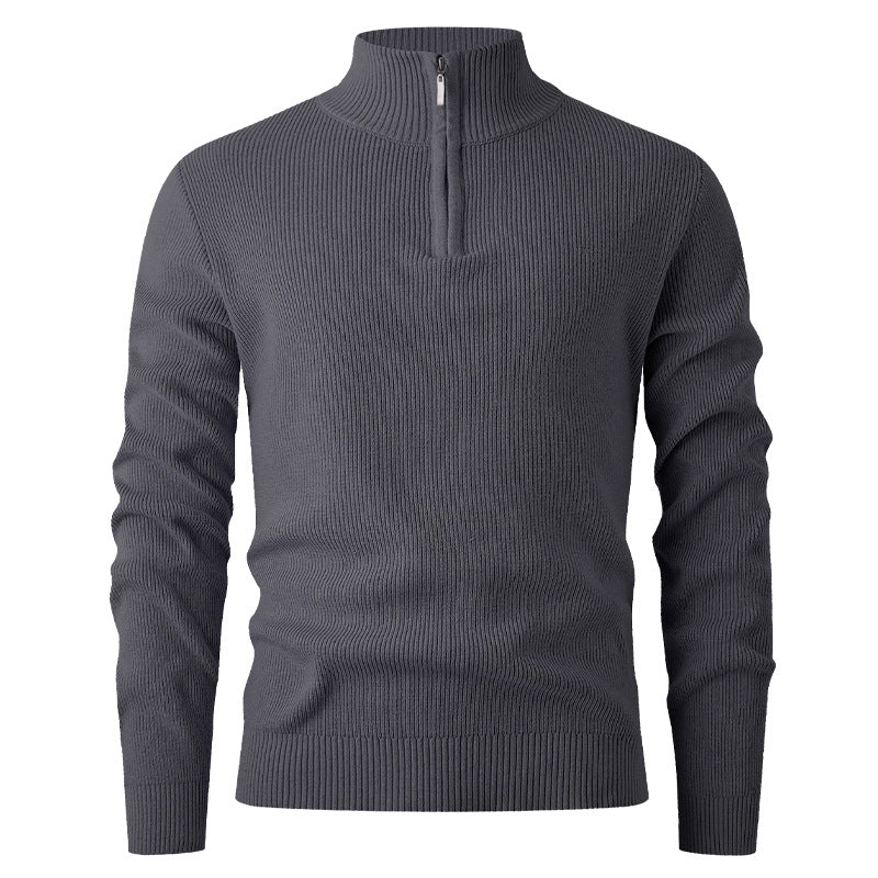 Men's sweater with high collar and additional zipper Lune London