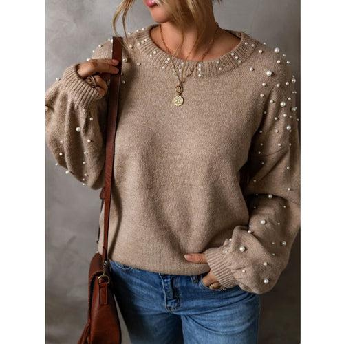 Pull en tricot pour femmes avec détails en perles Chic & Stil