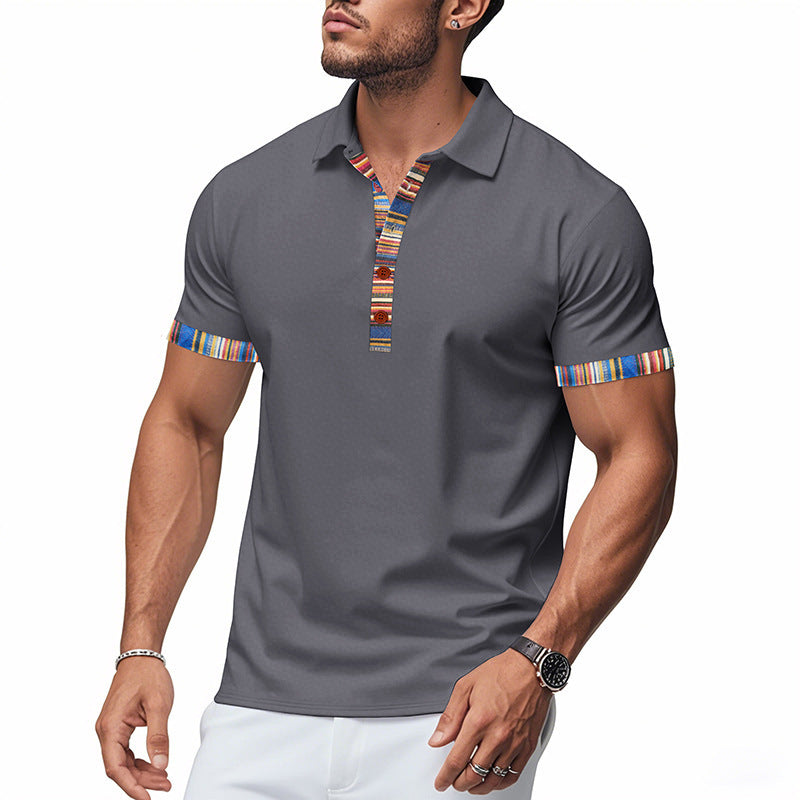 Men's Polo Shirt with colored collar and structured look Lune London
