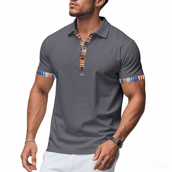 Men's Polo Shirt with colored collar and structured look Lune London