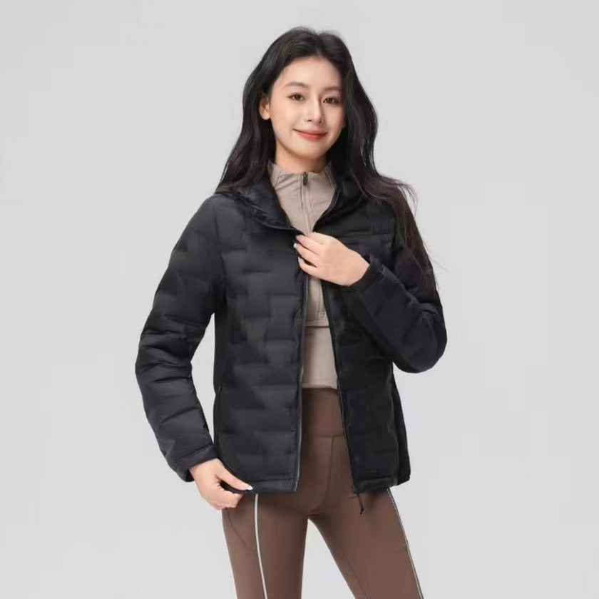 Women's quilted thermo outdoor jacket with hood and water-repellent coating Amarae