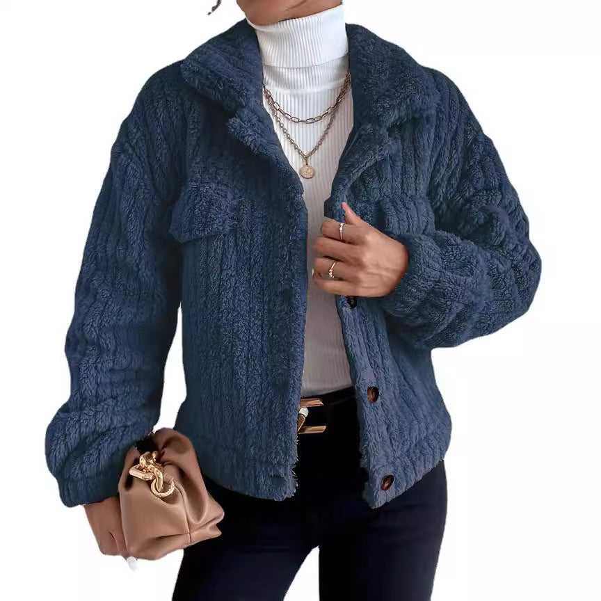 Ladies oversized soft structured fleece jacket Lune London