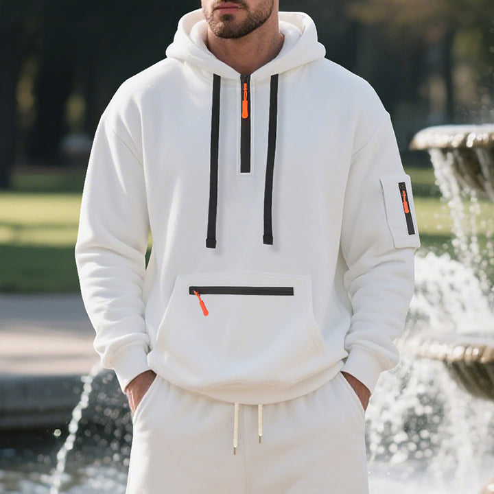 Men's sporty hoodie with practical zip pockets Amarae