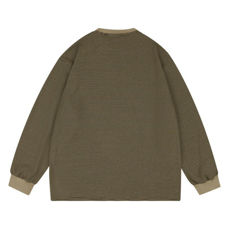 Unisex Wide Striped Long Sleeve in Oversized Cut with Ribbed Cuffs Amarae