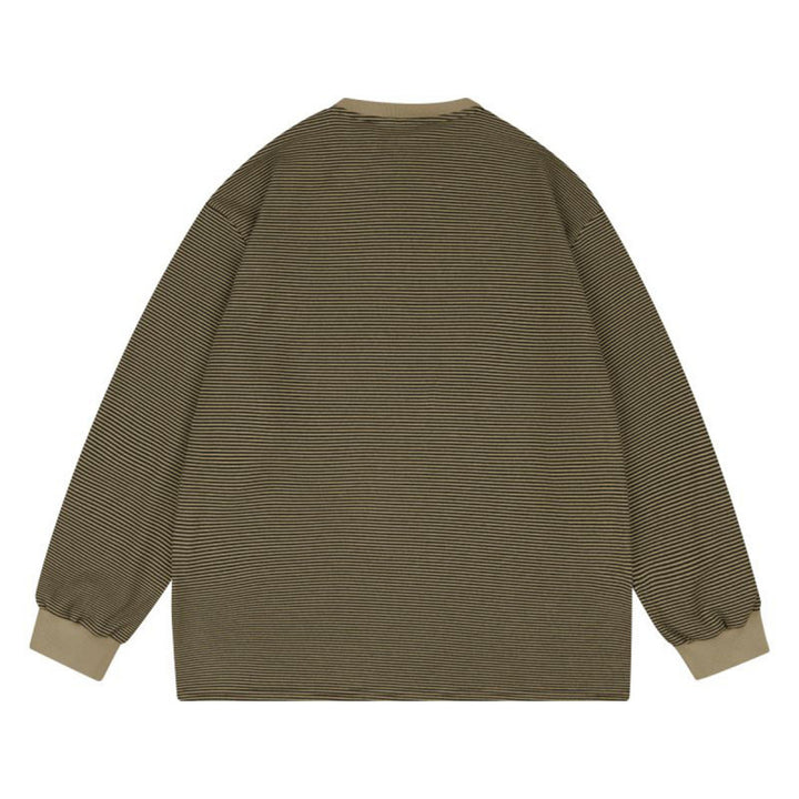 Unisex Wide Striped Long Sleeve in Oversized Cut with Ribbed Cuffs Amarae