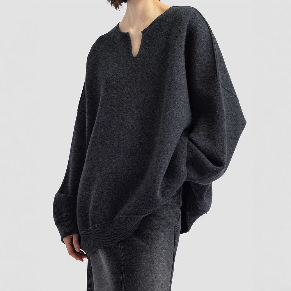 Pull en maille surdimensionné pour femme avec décolleté en V Chic & Stil