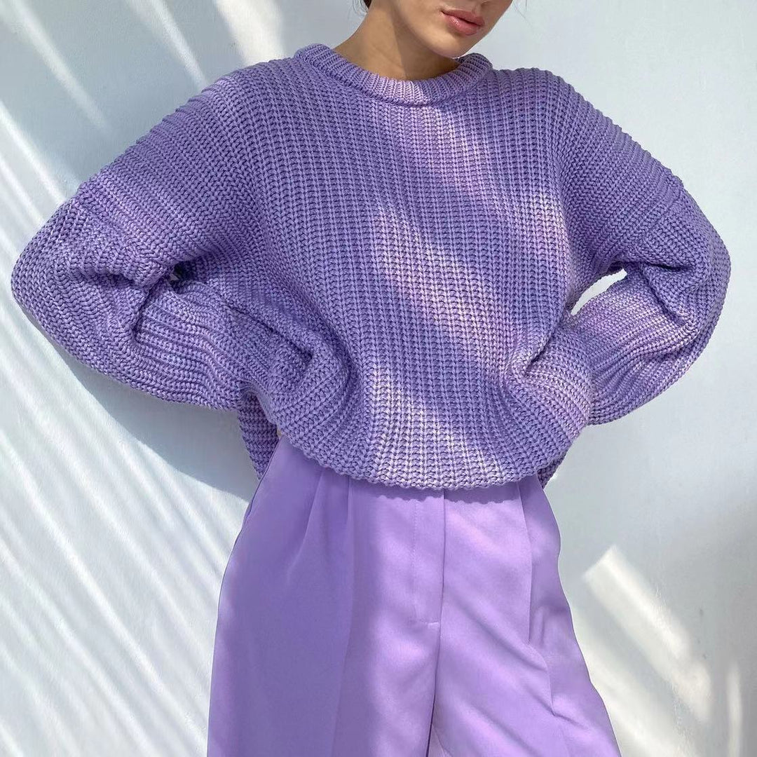 Oversized knitted sweater for women with textured pattern Lune London